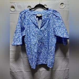 Floral Blue Women's Top